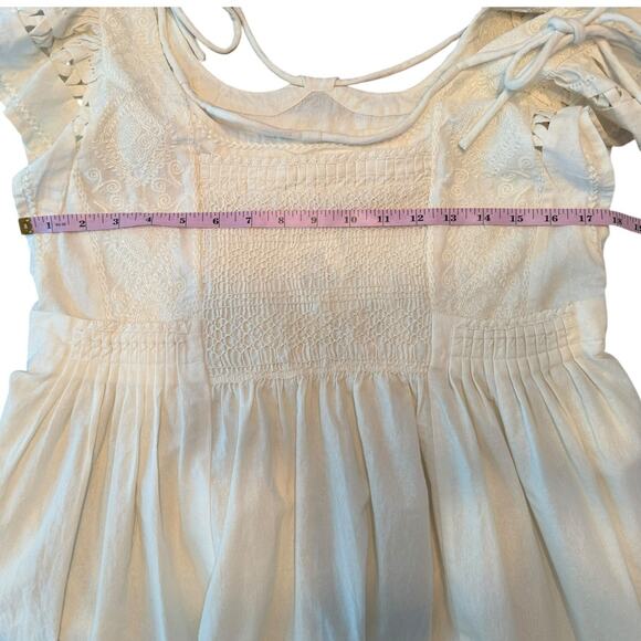 NWT Sea New York Willa Smocking Flutter Sleeve Mini Dress Cream‎ Ivory Small - Picture 10 of 12